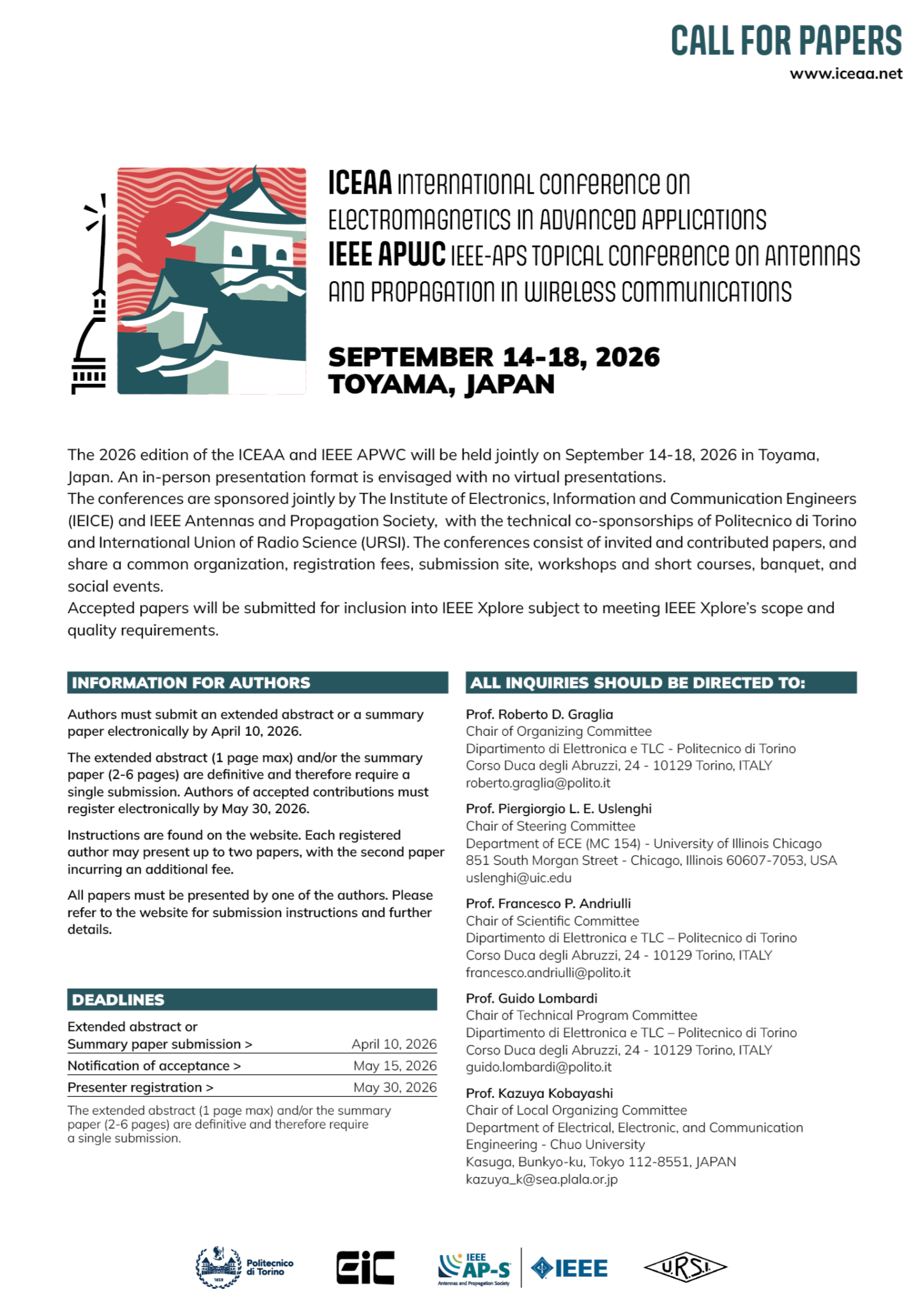 ICEAA2026 Call for Papers